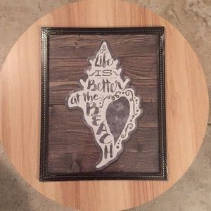 NWT Life is Better at the Beach Frame Hook Artwork
